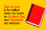picture of book; sign up to be notified when my books on Systems Engineering and on Tiananmen Square are released